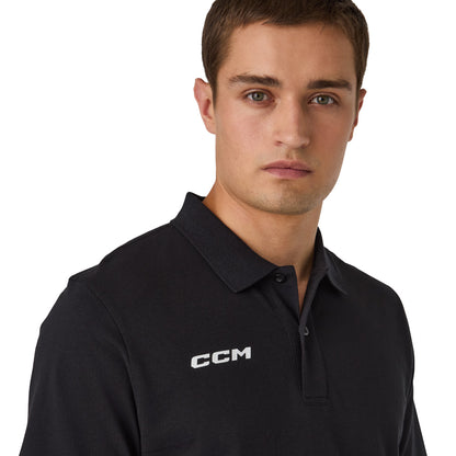 CCM Team Men's Black Polo Shirt