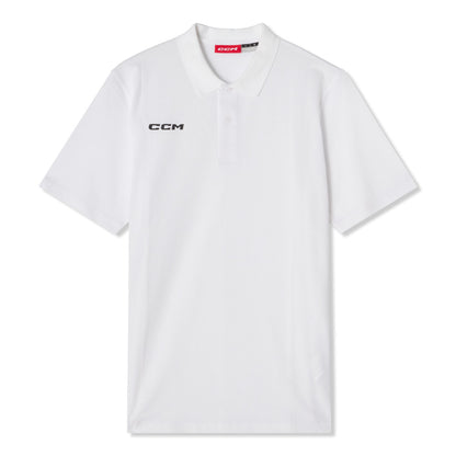 CCM Team Youth White Polo Shirt
