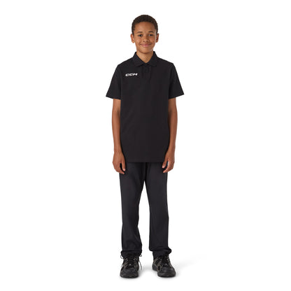 CCM Team Youth Black Polo Shirt