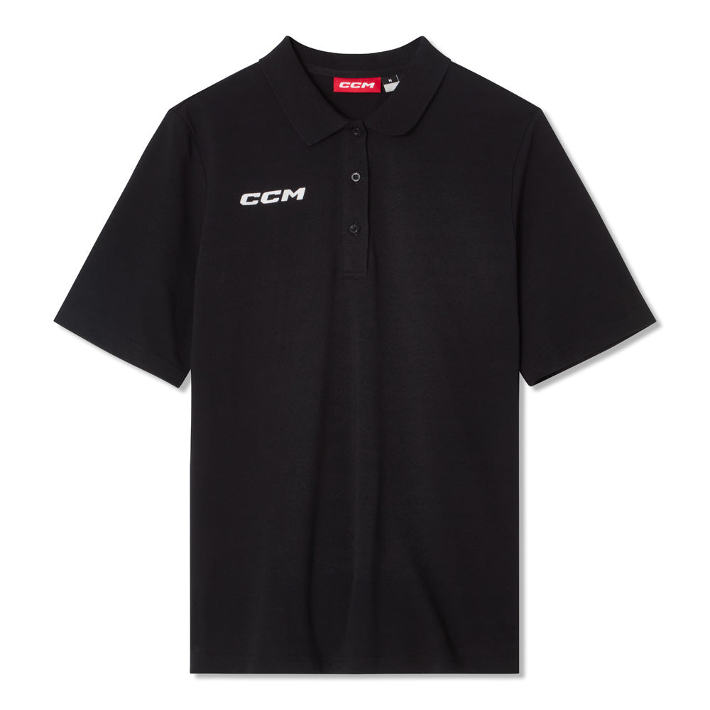 CCM Team Youth Black Polo Shirt