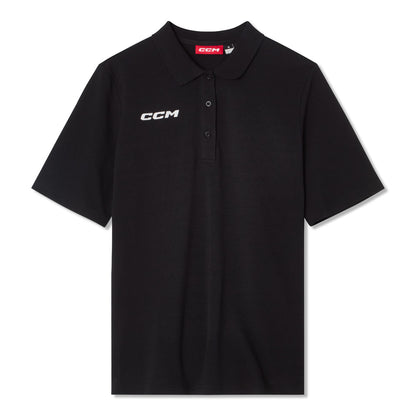 CCM Team Youth Black Polo Shirt