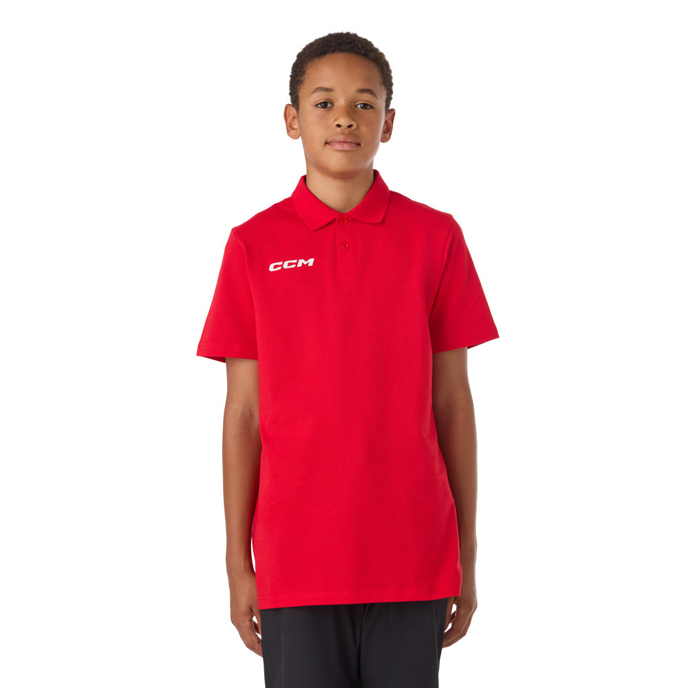 CCM Team Youth Red Polo Shirt