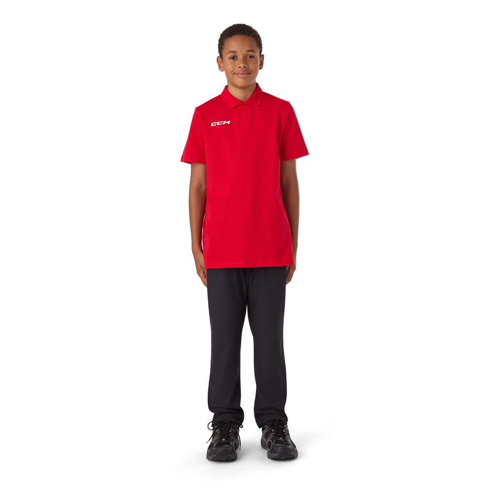 CCM Team Youth Red Polo Shirt