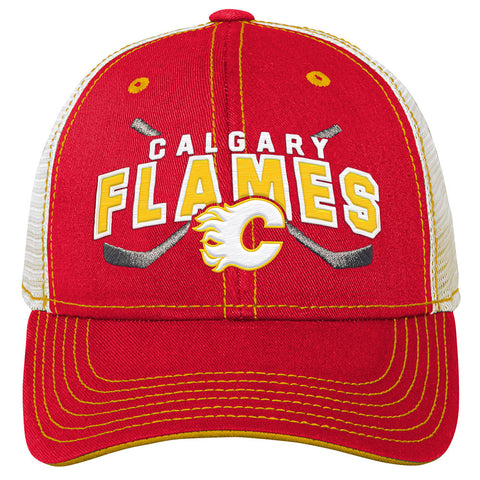 OUTERSTUFF CALGARY FLAMES LOCKUP YOUTH MESHBACK ADJUSTABLE HAT