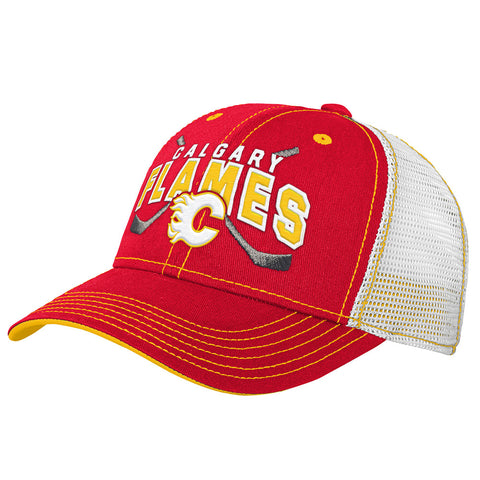 OUTERSTUFF CALGARY FLAMES LOCKUP YOUTH MESHBACK ADJUSTABLE HAT