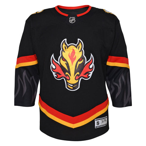 OUTERSTUFF CALGARY FLAMES YOUTH PREMIER BLACK THIRD JERSEY