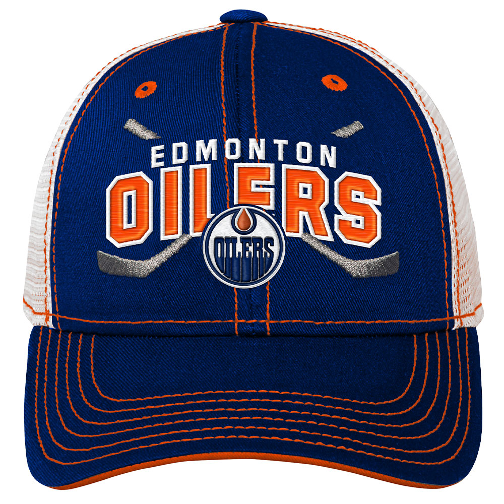 OUTERSTUFF EDMONTON OILERS LOCKUP YOUTH MESHBACK ADJUSTABLE HAT