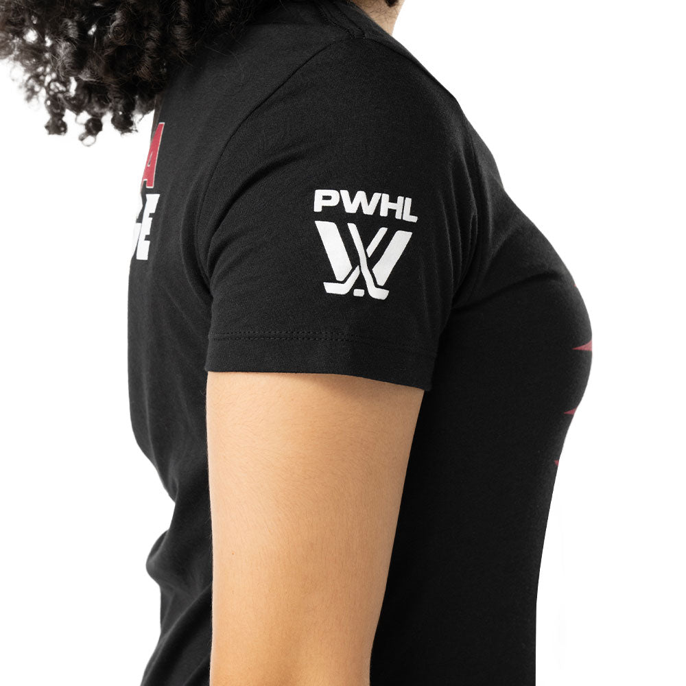 PWHL OTTAWA CHARGE WOMEN'S BLACK T SHIRT