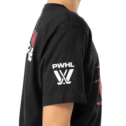 PWHL OTTAWA CHARGE YOUTH BLACK T SHIRT