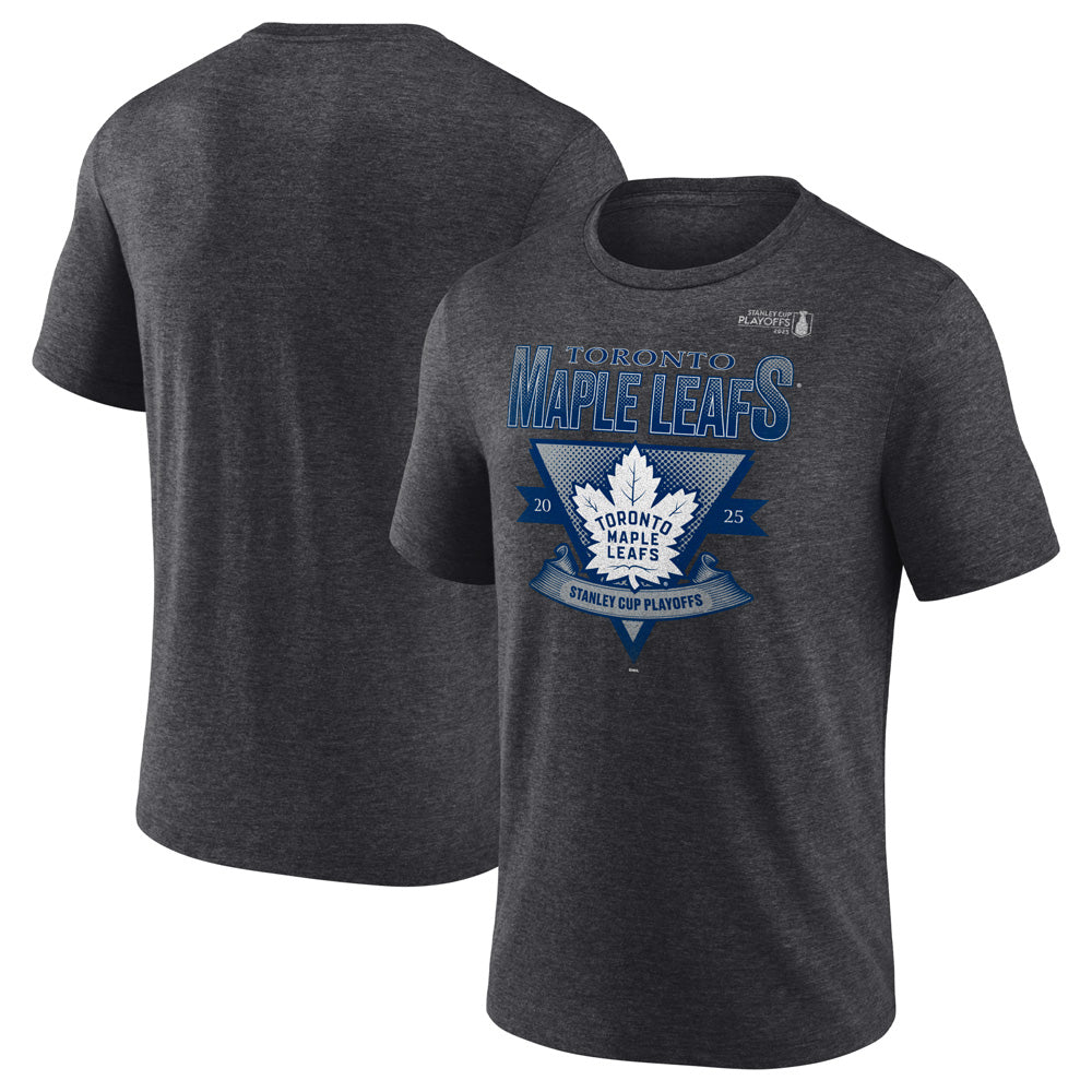 FANATICS TORONTO MAPLE LEAFS 2025 STANLEY CUP PLAYOFFS CREASE TRI-BLEND MEN'S GREY T SHIRT