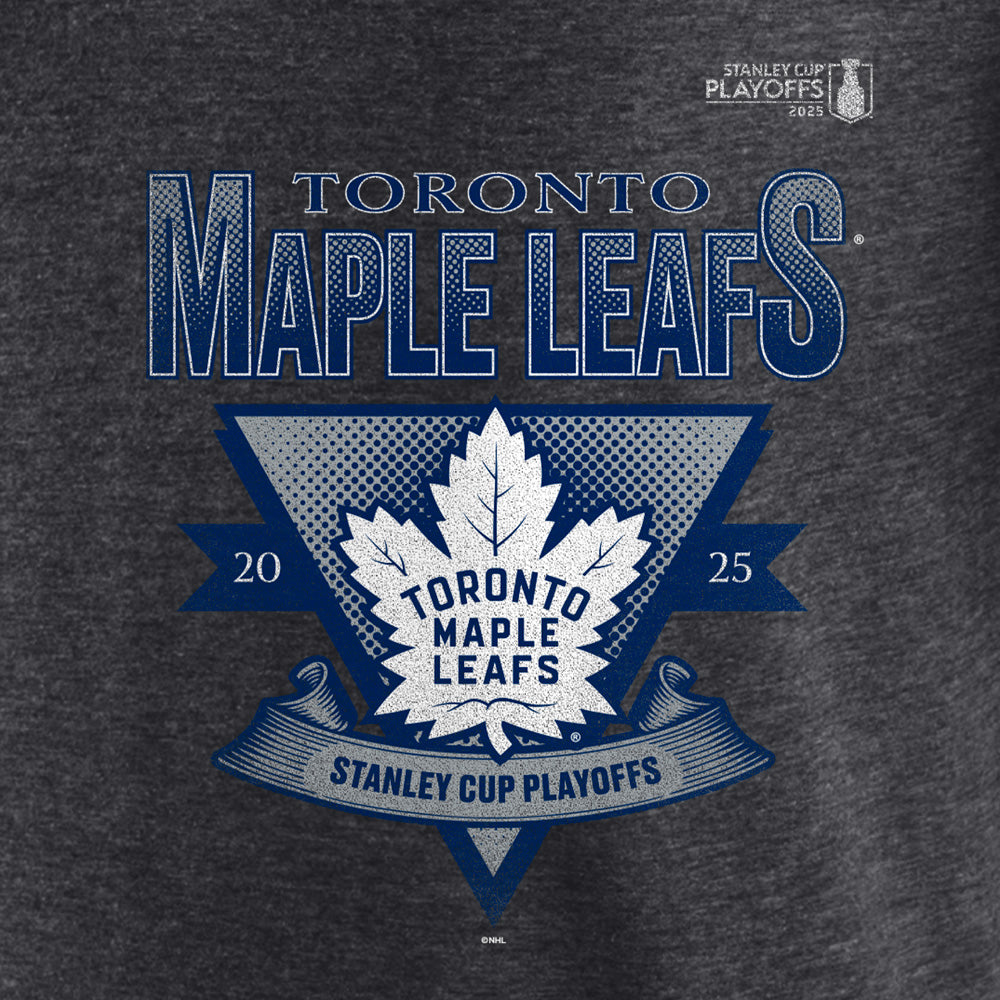 FANATICS TORONTO MAPLE LEAFS 2025 STANLEY CUP PLAYOFFS CREASE TRI-BLEND MEN'S GREY T SHIRT