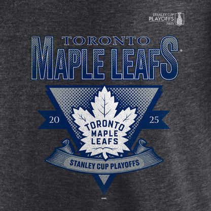 FANATICS TORONTO MAPLE LEAFS 2025 STANLEY CUP PLAYOFFS CREASE TRI-BLEND MEN'S GREY T SHIRT