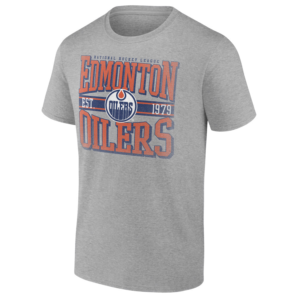 Fanatics Edmonton Oilers Adult Grey T Shirt