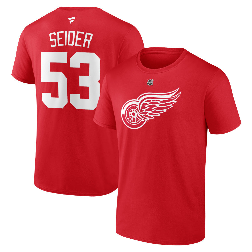 FANATICS DETROIT RED WINGS MORITZ SEIDER NAME AND NUMBER T SHIRT