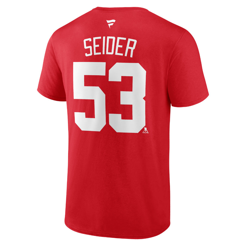 FANATICS DETROIT RED WINGS MORITZ SEIDER NAME AND NUMBER T SHIRT