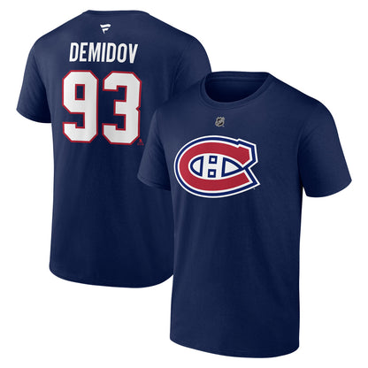 Fanatics Montreal Canadiens Ivan Demidov Name And Number Men's Navy T Shirt