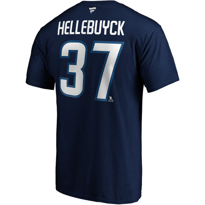 Winnipeg Jets Connor Hellebuyck Name And Number Navy T-Shirt