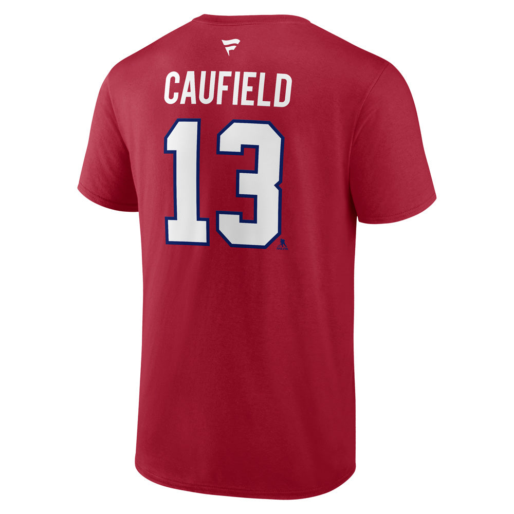 Fanatics Montreal Canadiens Cole Caufield Name And Number Men's Red T Shirt