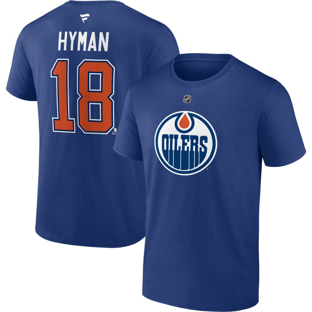 FANATICS EDMONTON OILERS ZACH HYMAN NAME AND NUMBER T SHIRT