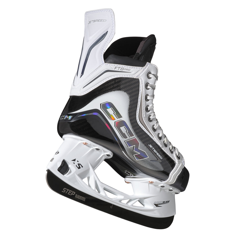 CCM Jetspeed FT8 Pro White Intermediate Hockey Skates