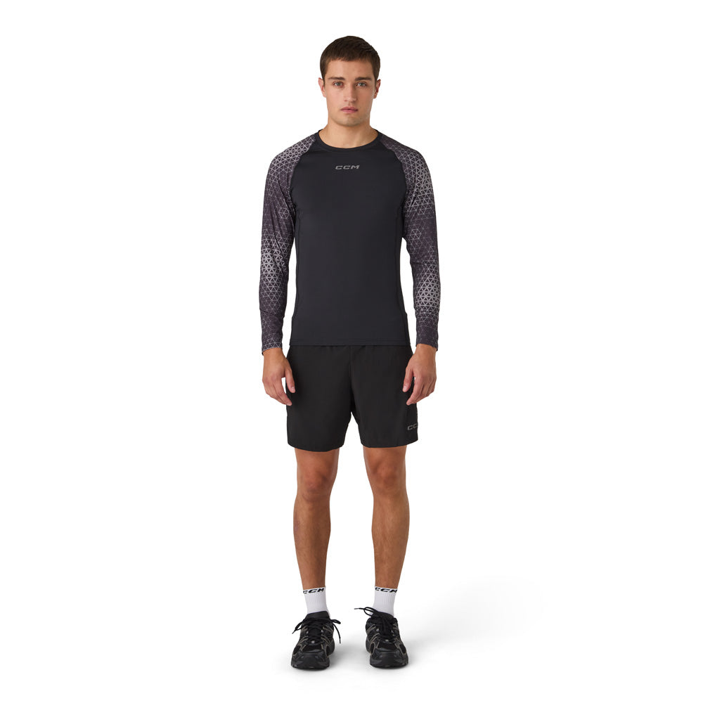 CCM Men's 2-In-1 Grey Training Shorts
