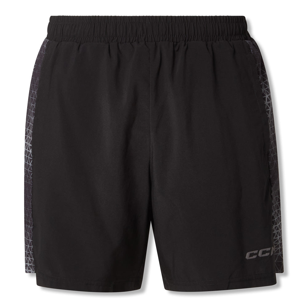 CCM Men's 2-In-1 Grey Training Shorts