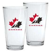 TEAM CANADA 2 PACK 16 OZ PINT GLASSES
