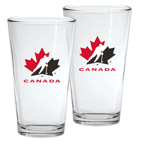 TEAM CANADA 2 PACK 16 OZ PINT GLASSES