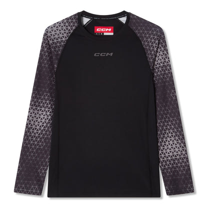 CCM Printed Men's Grey Training Long Sleeve Shirt