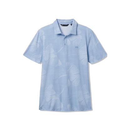 TRAVISMATHEW FEATHERWEIGHT MIST BLUE POLO SHIRT