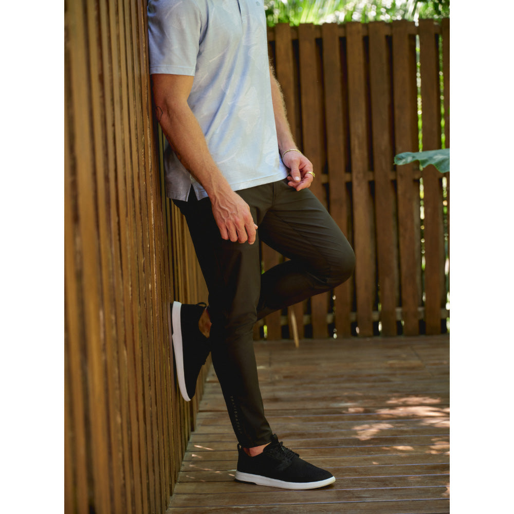 TRAVISMATHEW FEATHERWEIGHT MIST BLUE POLO SHIRT