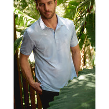 TRAVISMATHEW FEATHERWEIGHT MIST BLUE POLO SHIRT