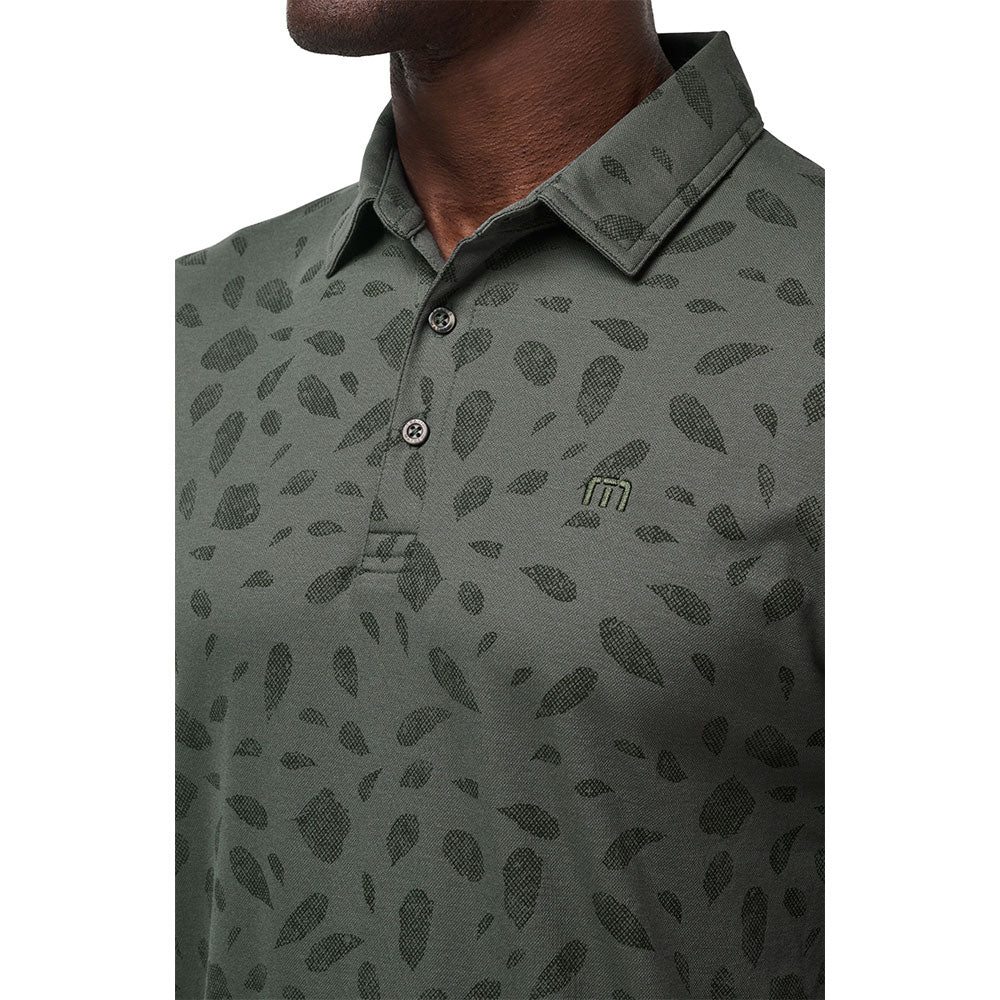 TRAVISMATHEW MAGMA MELT DARK OLIVE POLO SHIRT