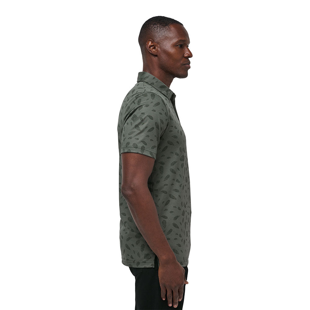 TRAVISMATHEW MAGMA MELT DARK OLIVE POLO SHIRT