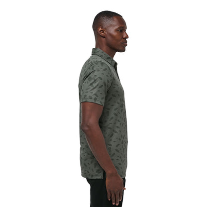 TRAVISMATHEW MAGMA MELT DARK OLIVE POLO SHIRT
