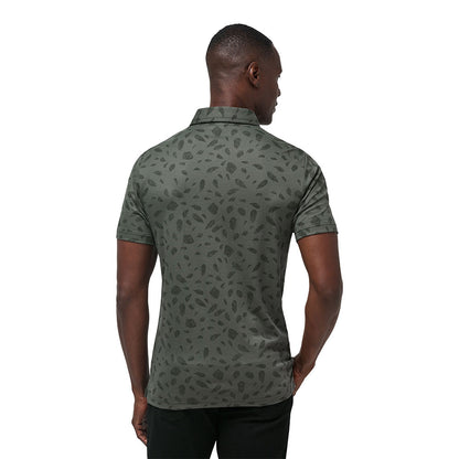 TRAVISMATHEW MAGMA MELT DARK OLIVE POLO SHIRT