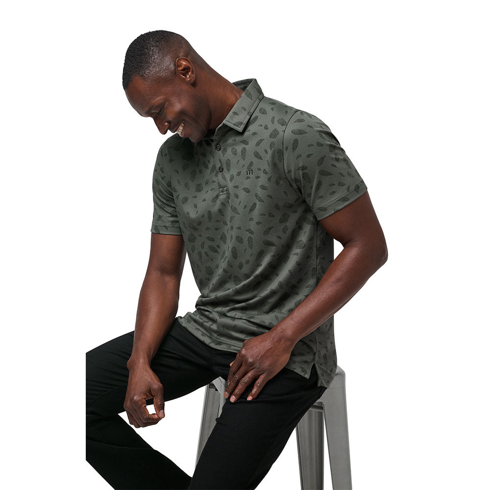 TRAVISMATHEW MAGMA MELT DARK OLIVE POLO SHIRT