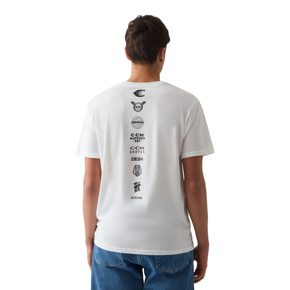 CCM 125 ANNIVERSARY ADULT WHITE T SHIRT