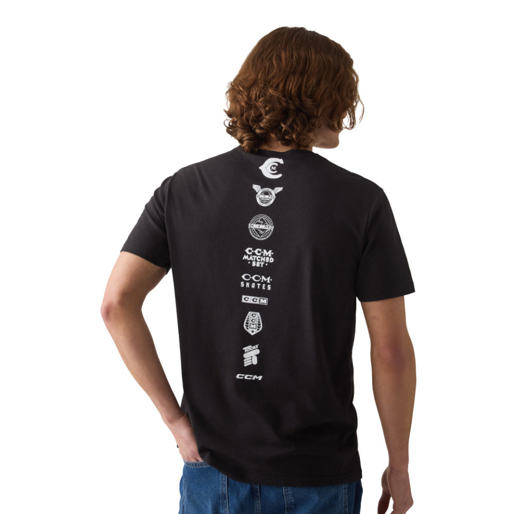 CCM 125 ANNIVERSARY ADULT BLACK T SHIRT