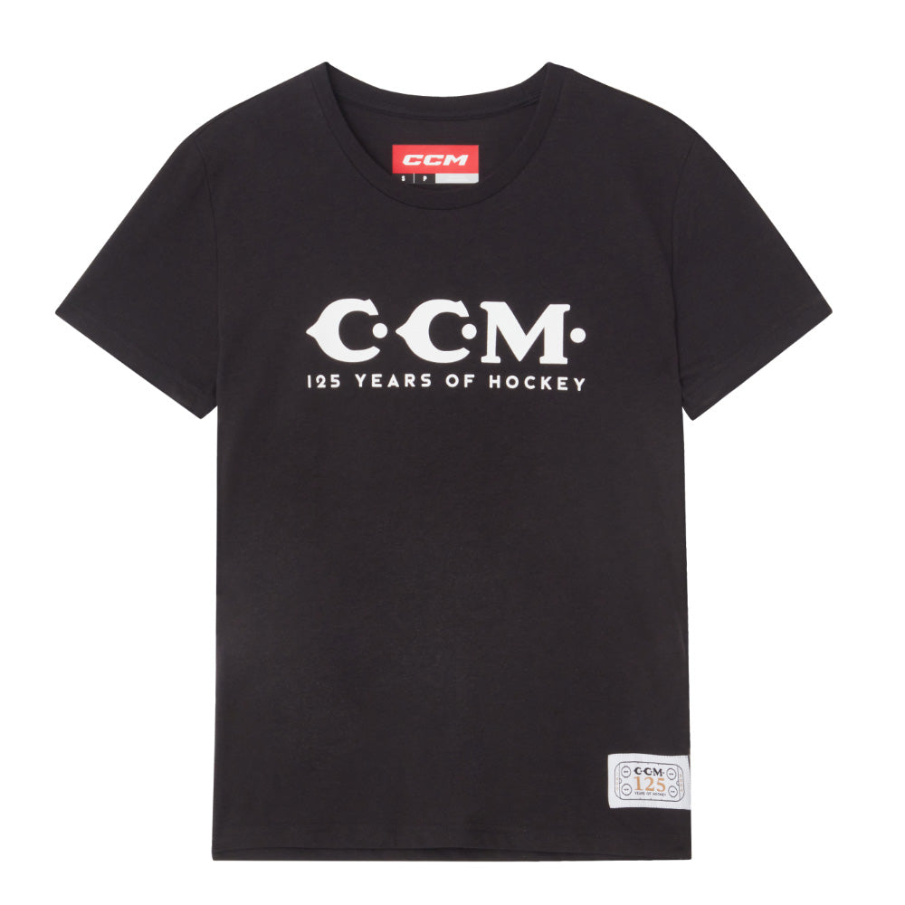 CCM 125 ANNIVERSARY WOMEN'S BLACK T SHIRT