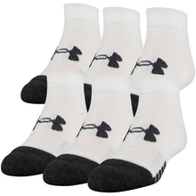 UNDER ARMOUR YOUTH 6 PACK PERFORMANCE TECH LOW CUT WHITE SOCKS