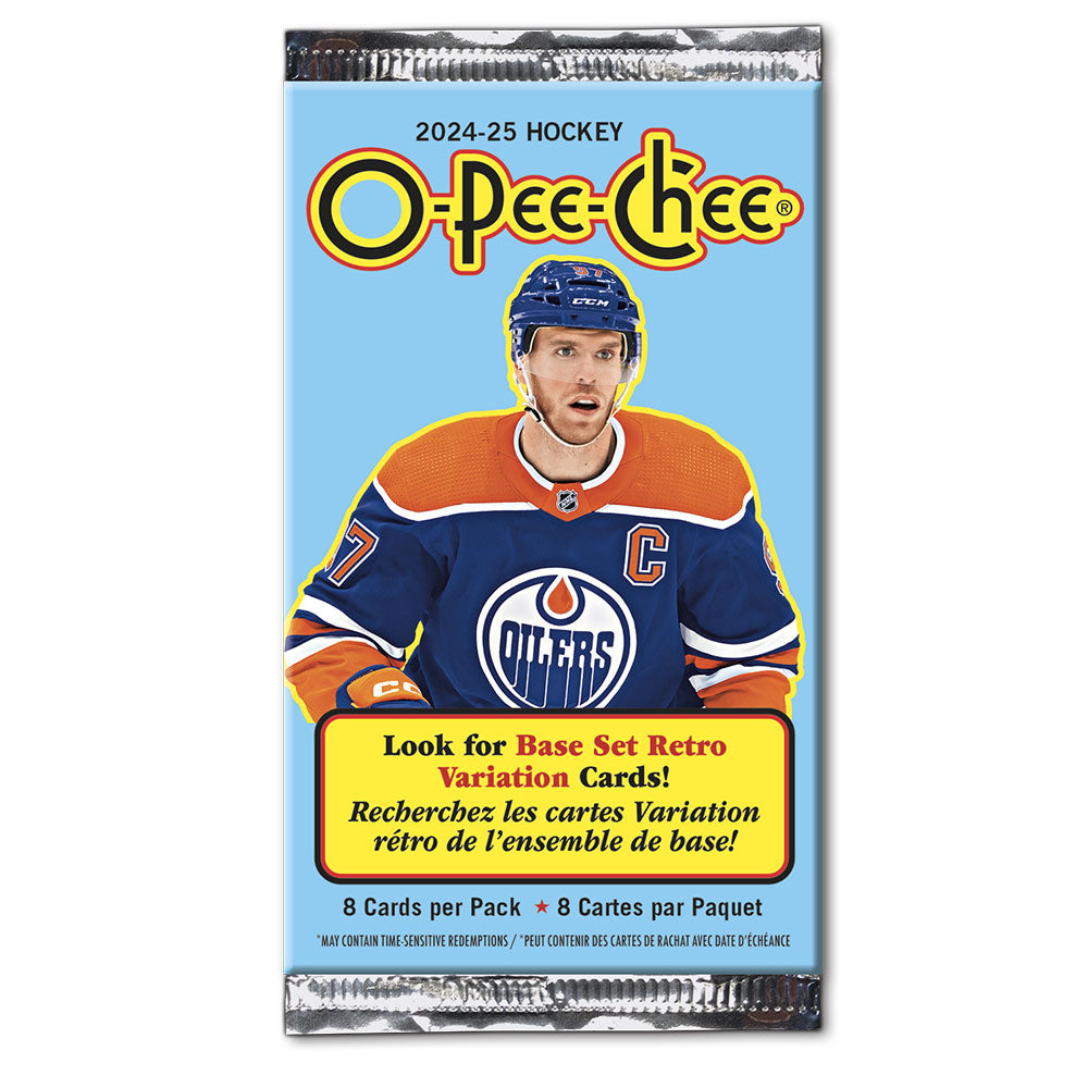 UPPER DECK 2024-2025 O-PEE-CHEE RETAIL GRAVITY FEED HOCKEY CARD PACK