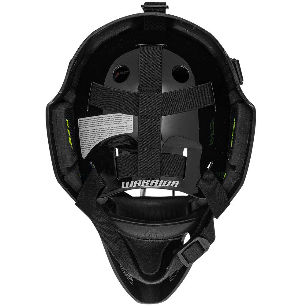 WARRIOR R/F2E JUNIOR BLACK GOALIE MASK
