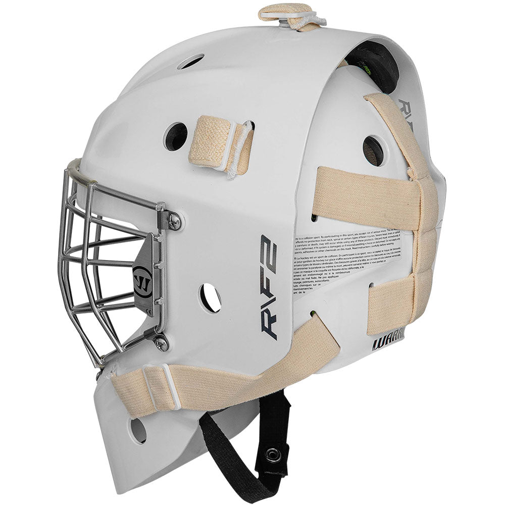 WARRIOR R/F2E JUNIOR WHITE GOALIE MASK
