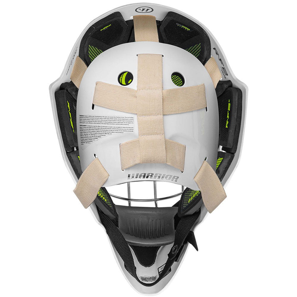 WARRIOR R/F2E JUNIOR WHITE GOALIE MASK