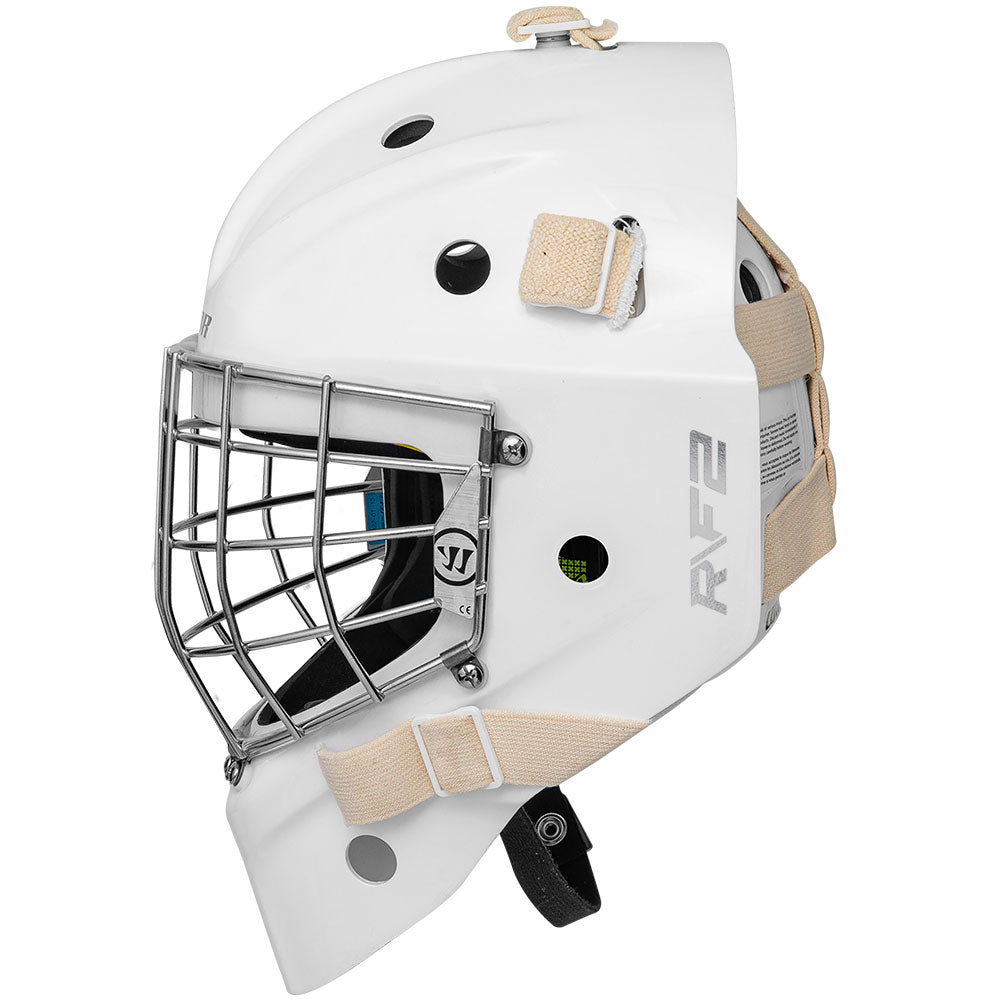 WARRIOR R/F2E JUNIOR WHITE GOALIE MASK