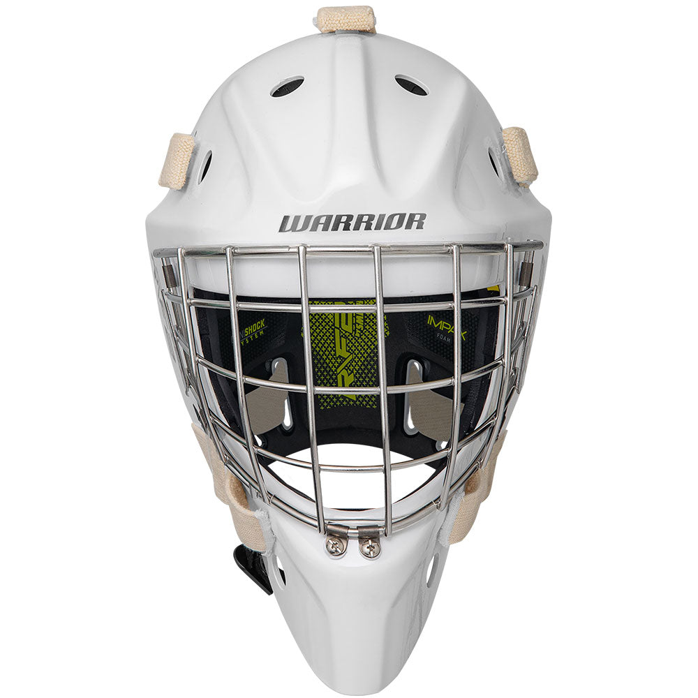 WARRIOR R/F2E JUNIOR WHITE GOALIE MASK