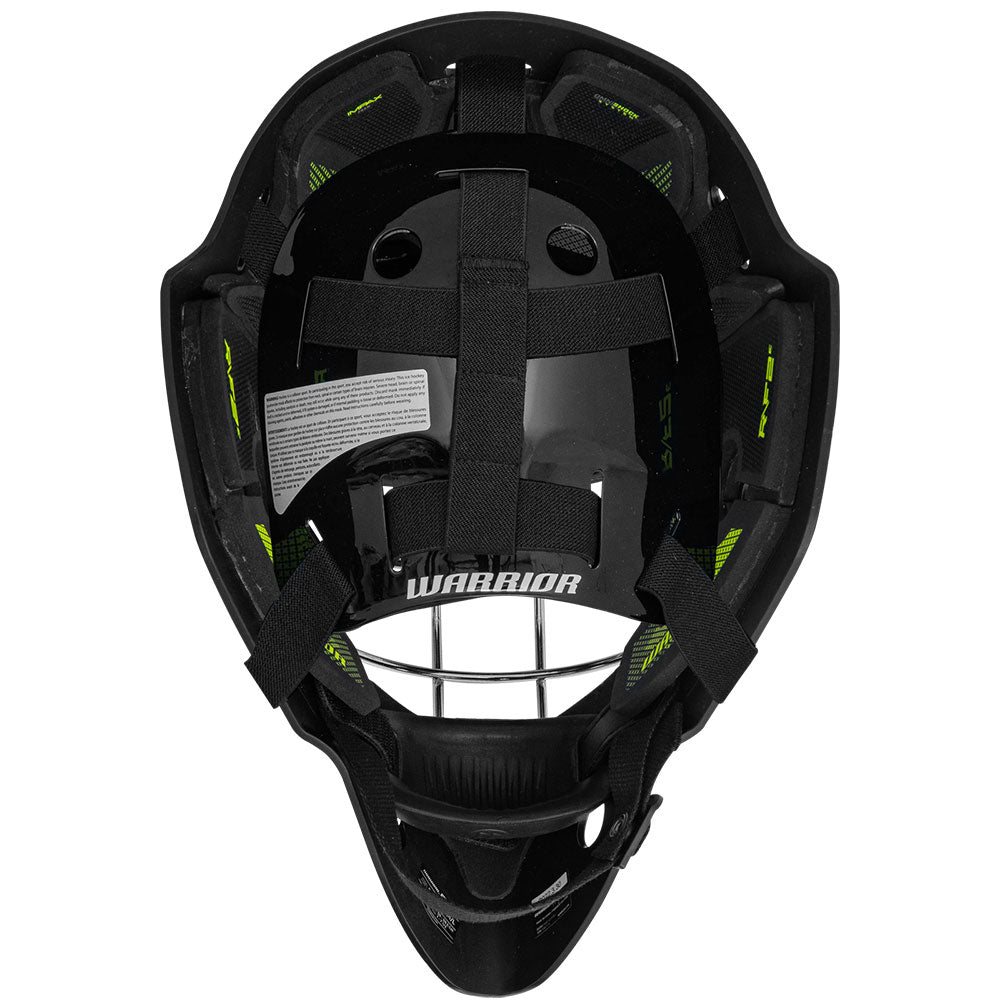 WARRIOR R/F2E SENIOR BLACK GOALIE MASK