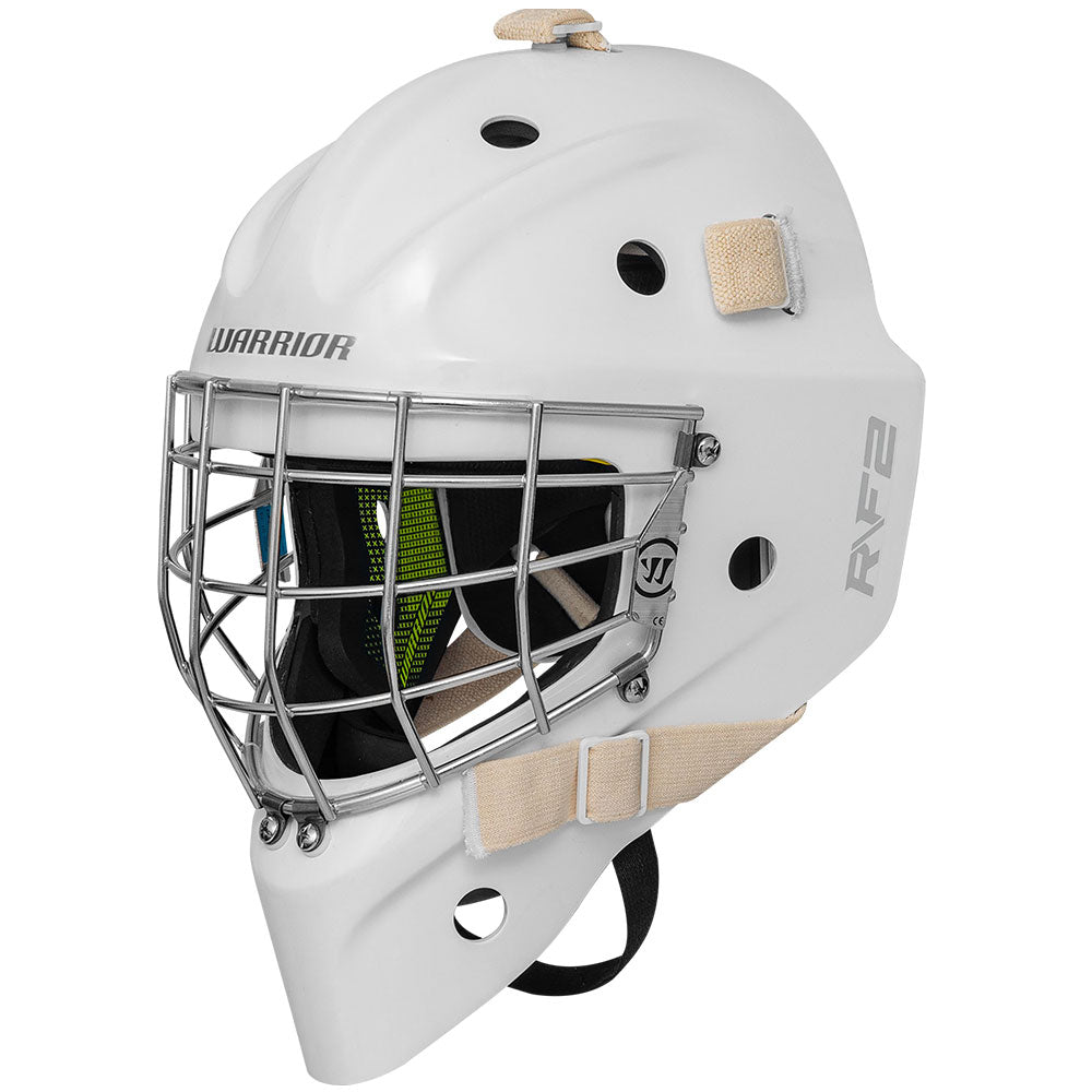 WARRIOR R/F2E SENIOR WHITE GOALIE MASK