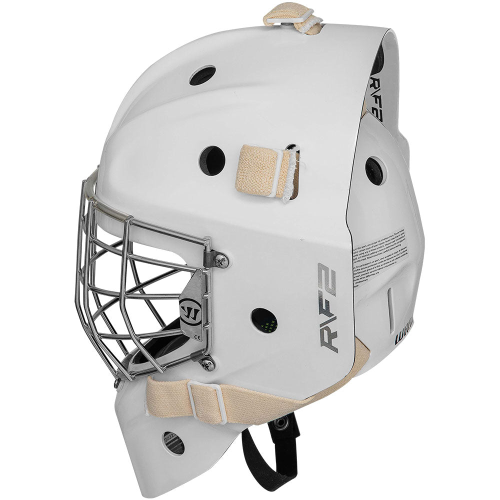 WARRIOR R/F2E SENIOR WHITE GOALIE MASK